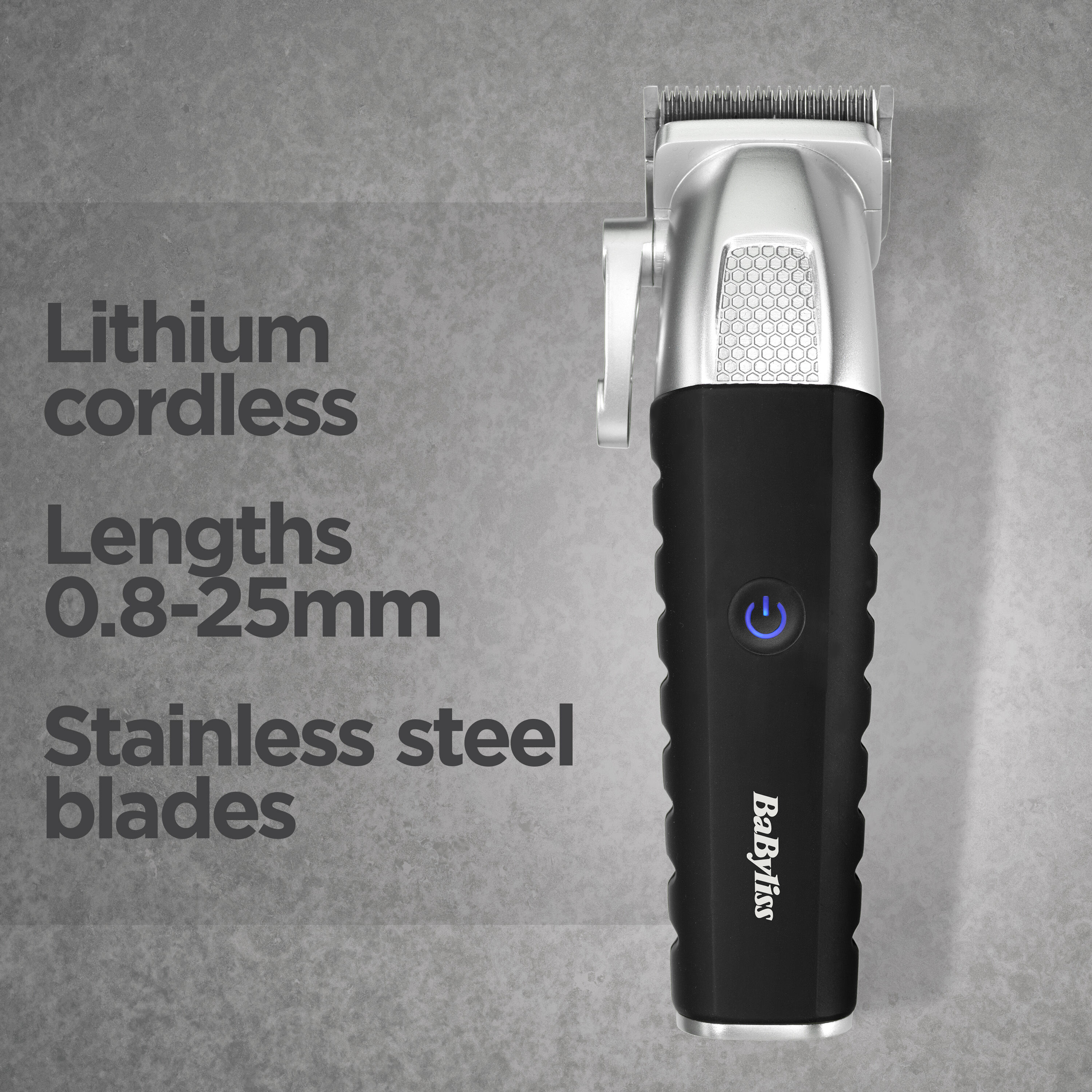 Lithium cordlessm, Lengths 0.5-25mm, Stainless steel blades